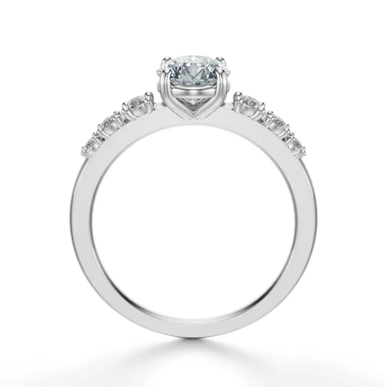 Pierścionek z dużym diamentem białe złoto SBPZ_021